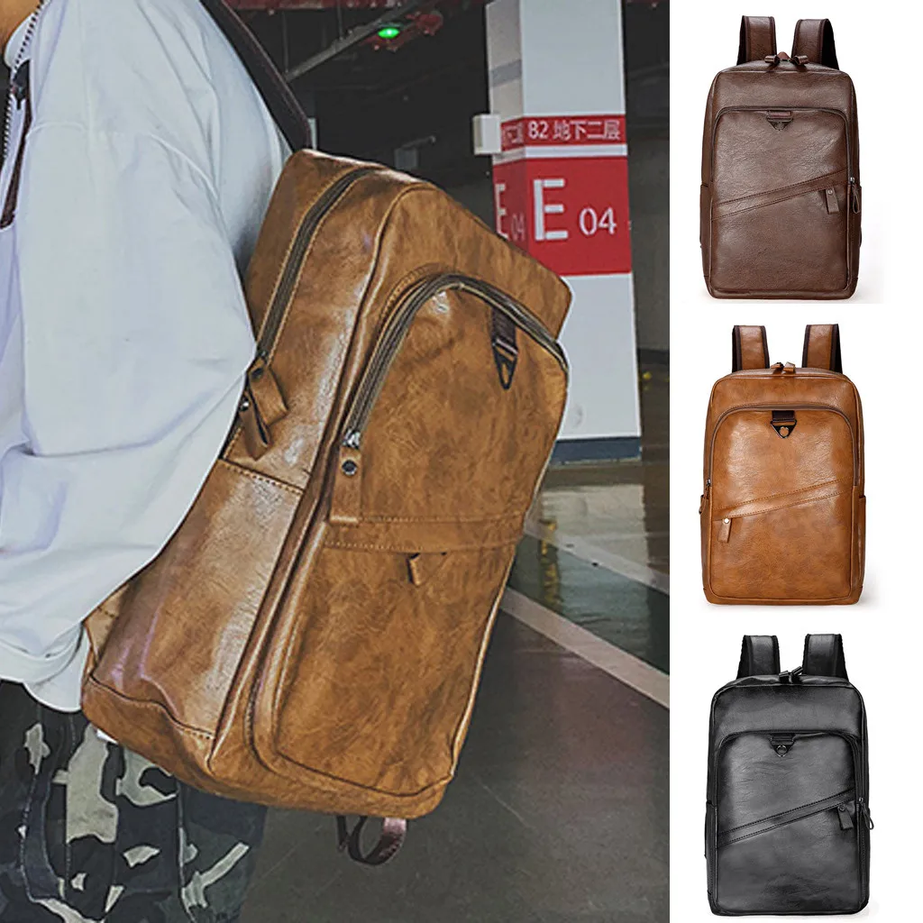 MAIOUMY Мужская мода PU кожаный рюкзак для школьников/студентов большой емкости лэптоп ноутбуки рюкзак большой мужской бизнес дорожная сумка