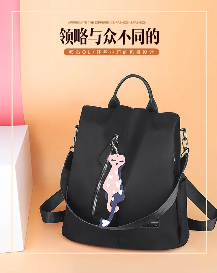 Cross Border Oxford Cloth Waterproof Backpack Women's Korean-style New Anti-Theft Outdoor Travel Bag Multi-functional Schoo