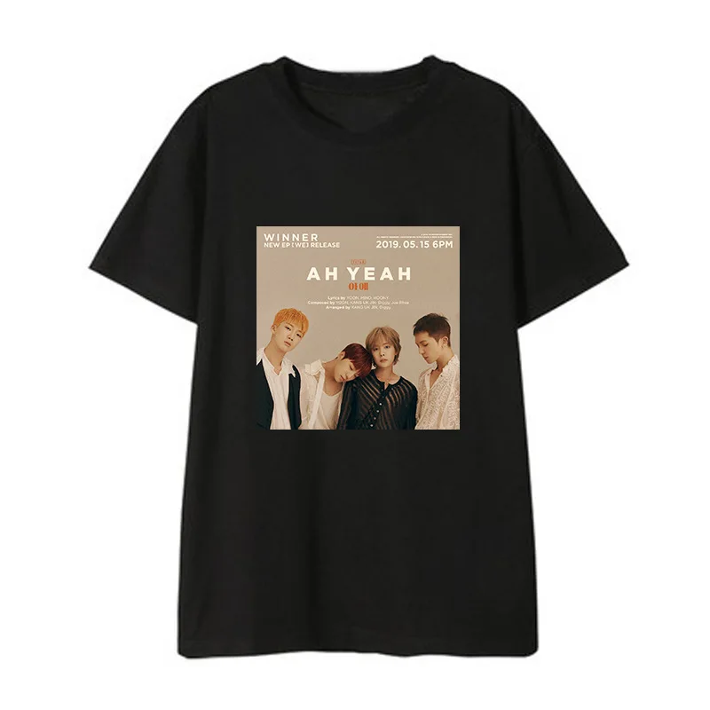 Kpop WINNER AHYEAH альбом рубашки хип хоп Повседневная Свободная одежда футболка Топы с короткими рукавами футболка DX967