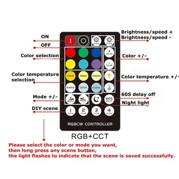

28Keys RF Mini Wireless Remote Control Panel RGB CCT Constant Current LED Strip Lighting Controller for Indoor Lights DC5-24V