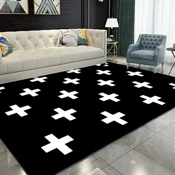 

Modern Simple Abstract Carpets Flannel Anti-slip Balcony Rug Dining Table Mat Bedside Area Rugs Home Decor Living Room Carpet