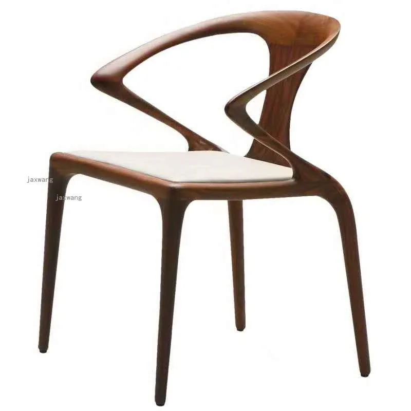 Скандинавский обеденный стул из цельного дерева светильник роскошный кофейный