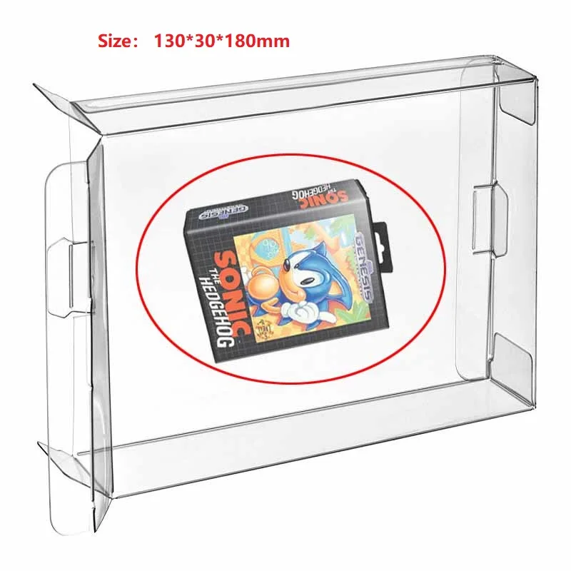 

Ruitroliker 10Pcs Clear Box Case Sleeve CIB Protector for Genesis Games cartridge Box