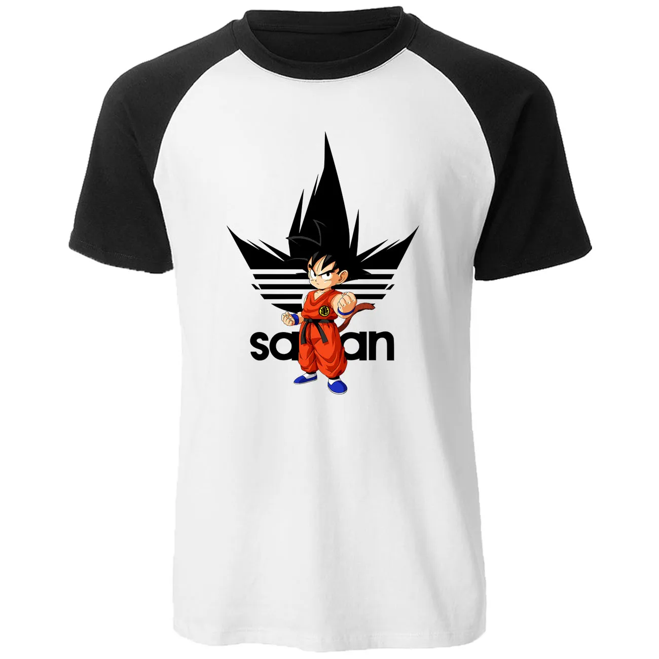 DragonBall Z Raglan Tops Dragon ball T Shirt Dragonball Dbz Son Goku Tshirt Japanese Anime T-shirt Men Harajuku Casual Tee Shirt - Цвет: black white 6-1