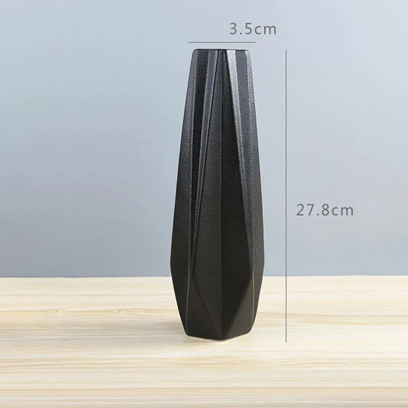 Простая Современная черно-белая керамическая художественная ваза для гостиной, столовой, рабочего стола, вдохновляющая Роза, идеальная Цветочная ваза с орнаментом HR - Цвет: Style 6