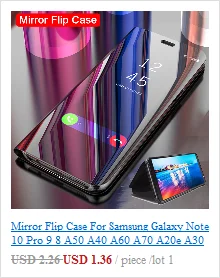 Зеркальный флип-чехол для samsung Galaxy Note 10 Pro 9 8 A50 A40 A60 A70 A20e A30 A20 A10 A9 A7 A6 J4 J6 S8 S9 S10e S10 плюс 5g