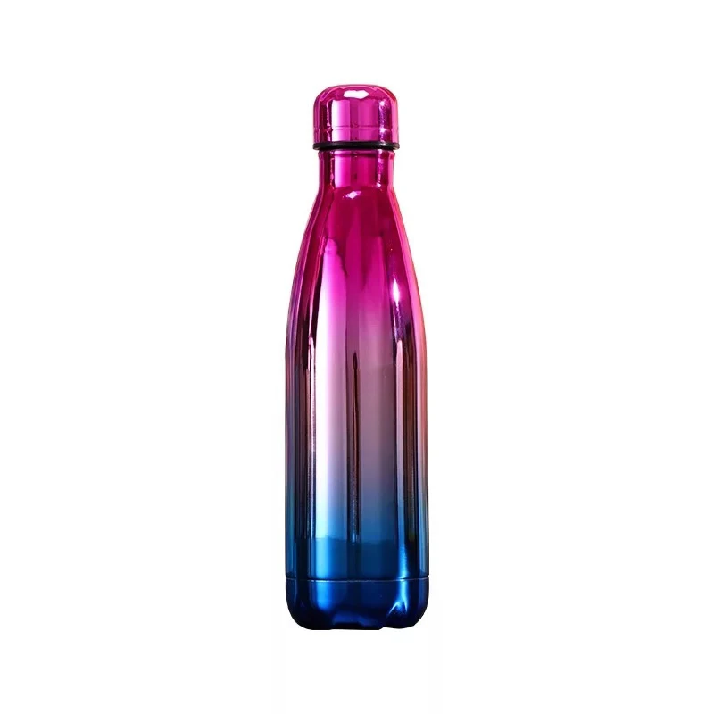 Логотип на заказ 500 мл из нержавеющей стали термосы чашка Термокружка термос бутылка термальная бутылка для воды термопара - Цвет: Pink Silver Blue