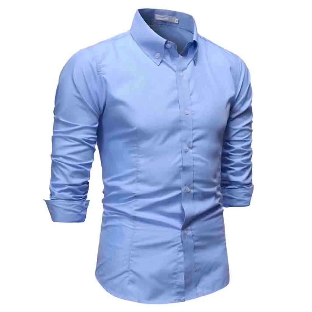 LB Мужские мешковатые рубашки хлопчатобумажные рубашки Camisa Social Masculina Твердые с длинным рукавом Ретро Топы Блузка harajuku рубашка мужское платье - Цвет: LB