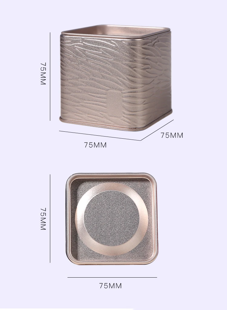 Description Picture 5 of itemSquare Tea Tin Can, Black Tea, Portable Tea Can, Small Tinplate Inplate, Tea Caddies, Sugar Storage Container