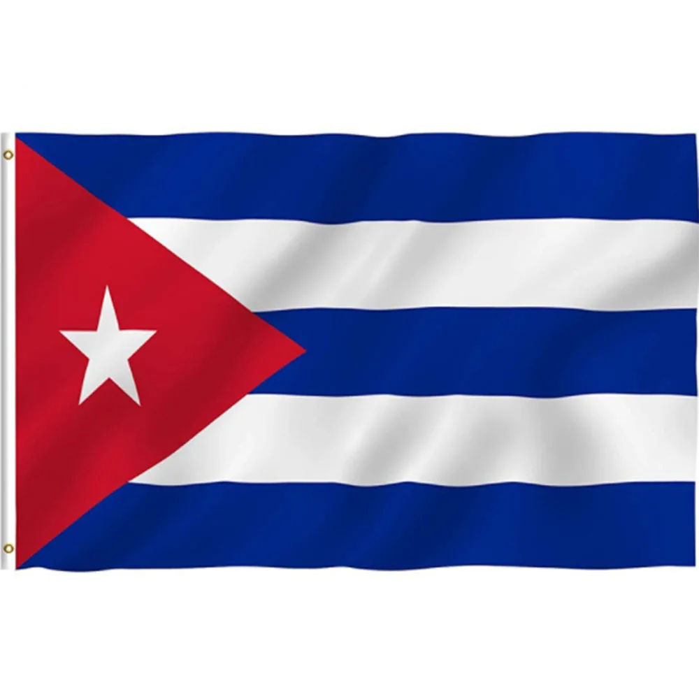 

Cuba Flag 90*150cm Hanging Polyester Cuban National Flags with Brass Grommets