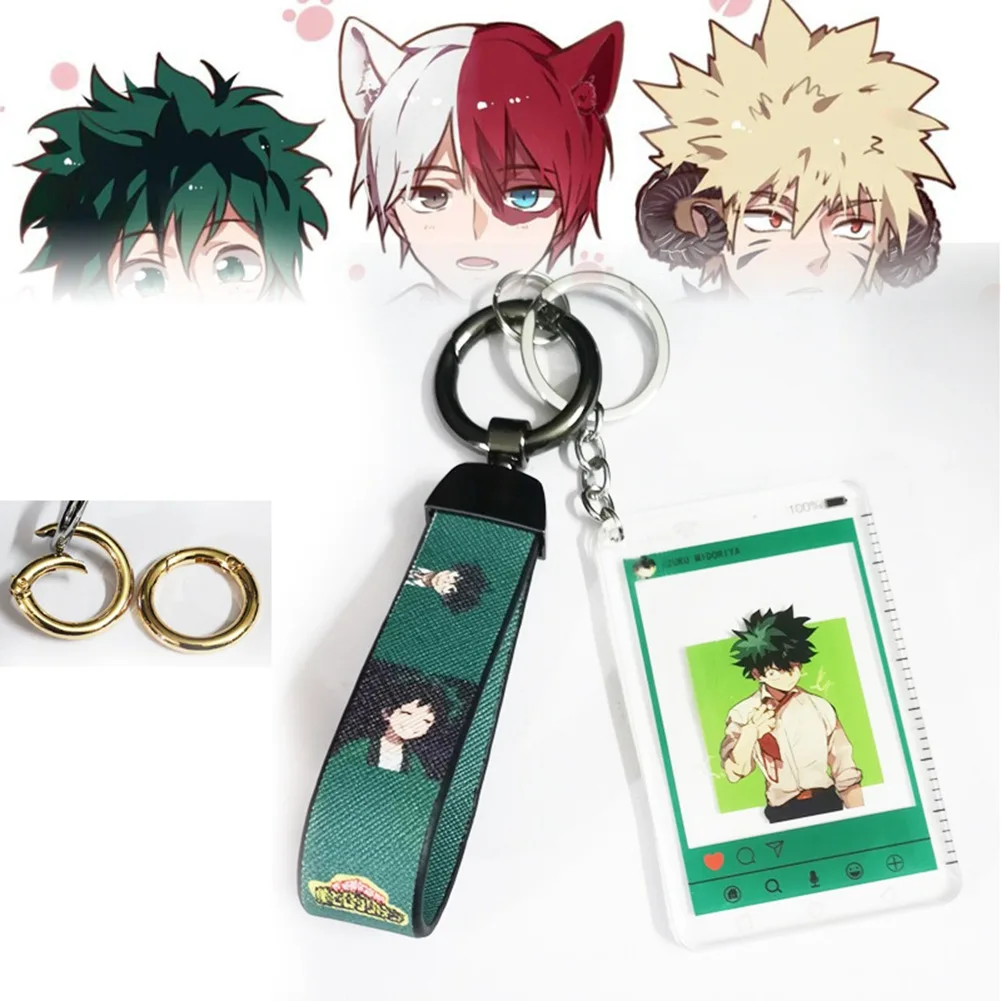 Anime My Hero Academia Keychain IZUKU SHOTO KATSUKI Figure Metal Key Chain Cartoon Keyring Gift for Kids & Boku No Hero Academia