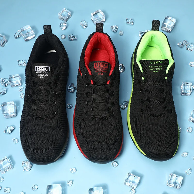 Мужская Уличная теннисная обувь дышащая мужская кроссовки на шнуровке для взрослых Нескользящая удобная сетчатая спортивная обувь 3 цвета