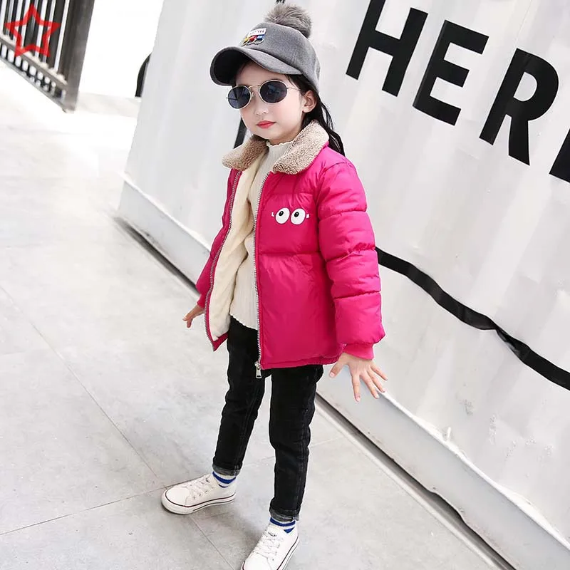 

2018 New Style Stand Collar Children down Jacket Cotton-padded Clothes plus Velvet Warm Cotton-padded Clothes Men And Women Chil
