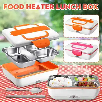 

Portable Electric Lunch Box 12V 24V 110V 220V 304 Stainless Steel Food Heated Warmer Container Bento Box For Car Home Office Kid