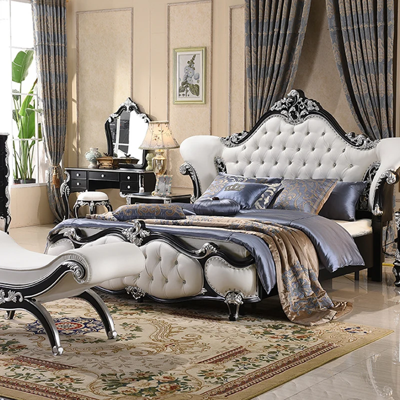 Двойной размер американский стиль комплект мебели для спальной старинная кровать