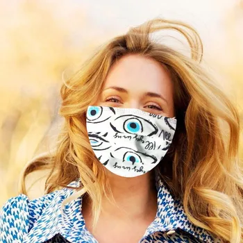 

Unisex Printed Soft Masks For Adults 3-Layer Ply Face Masks 50PCS For Man Women Adjustable Mask Face Reusable mascarilla masque