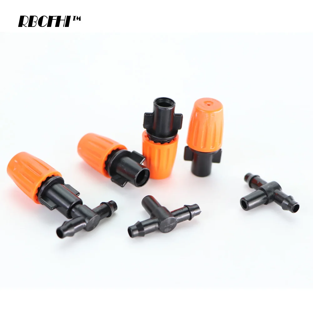 RBCFHI 20PCS Adjustable Garden Drip Irrigation Misting Nozzles Micro Flow Head Drippers for 4/7mm 1/4 inch Tubing Hose