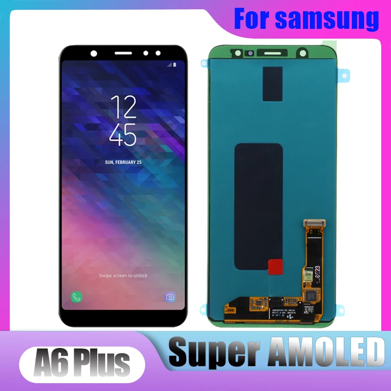 Оригинальный ЖК дисплей SUPER AMOLED для Samsung Galaxy A6 Plus A6050 A6050F сенсорный экран