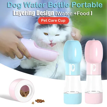 

Pet Dog Water Bottle Portable Drinking Water Feeder Bowl Dog Cat Food Feeding For Puppy Dog Cat Outdoor Walking Travel Supplies