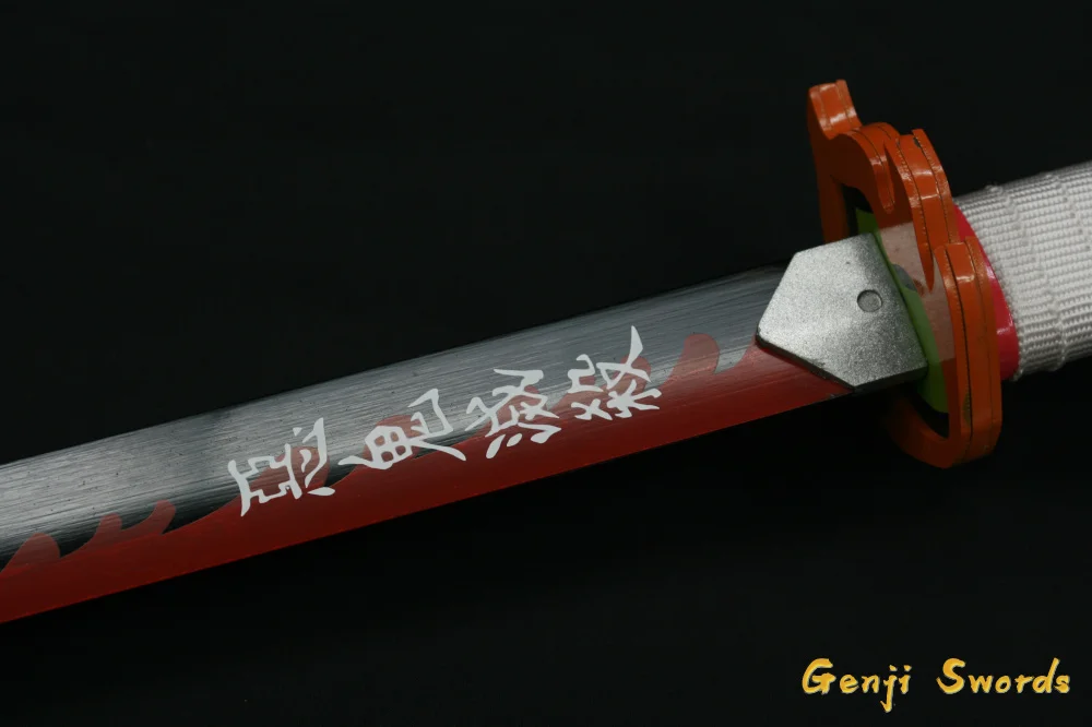 Demon Slayer: Kimetsu no Yaiba Japanese Anime Flame Pillar Cosplay Replica Sword Carbon Steel