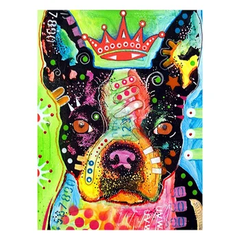 

Diamond Kits for Adults' DIY Paint Full Drill Rhinestone Crafts with Accessories for Home Wall Decor Gift Dog with Crown