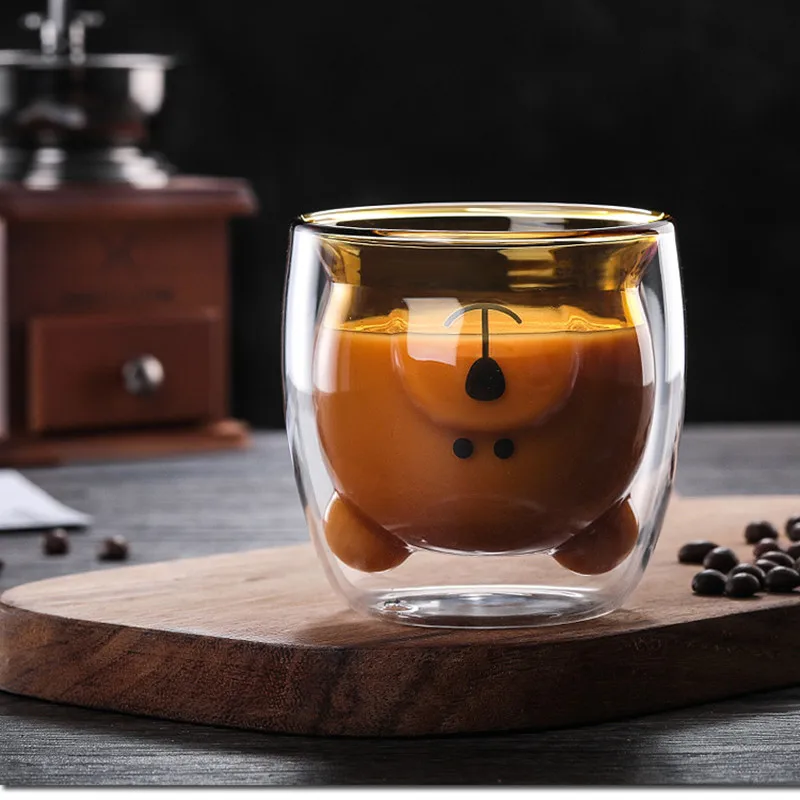 Cute Christmas Tree Mug Double Wall Glass Coffee Cups with Silocone Lid Snowflake Star Xmas Gift Wine Tea Milk Water Tumbler