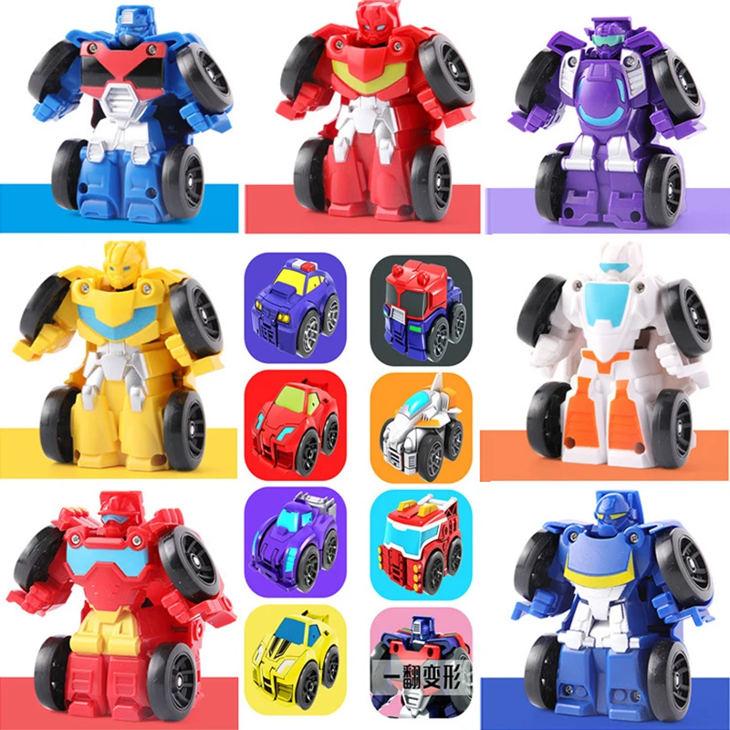 

Mini Cute Flash Transform Toys 7 Auto Robot Pocket Toys Transform Robot Anti-fall Baby Toys