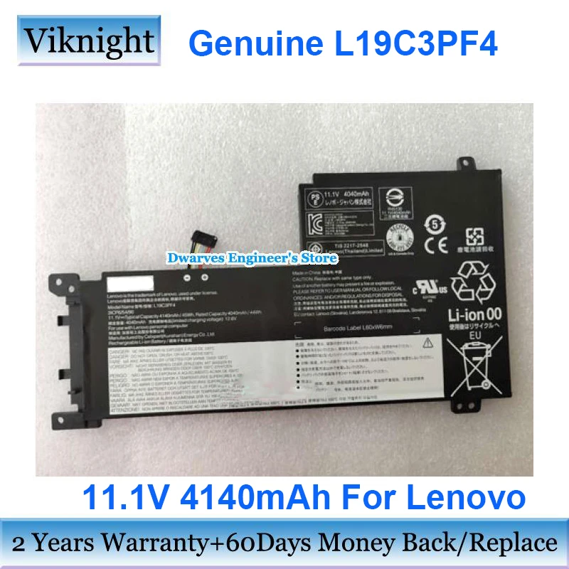 Genuine 4140mAh 45Wh Battery L19C3PF4 SB10W86951 For Lenovo