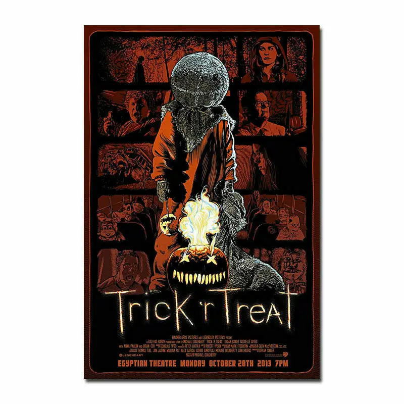 

J0051 TRICK TREAT Horror Sam Halloween Movie Wall Sticker Silk Poster Art Light Canvas Home Decoration