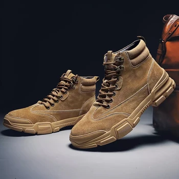 

Outdoor Autumn/Winter Desert Fashion Breathable Footwear Causal Platform Leather Sneaker for Men Sport Male Designer Walk