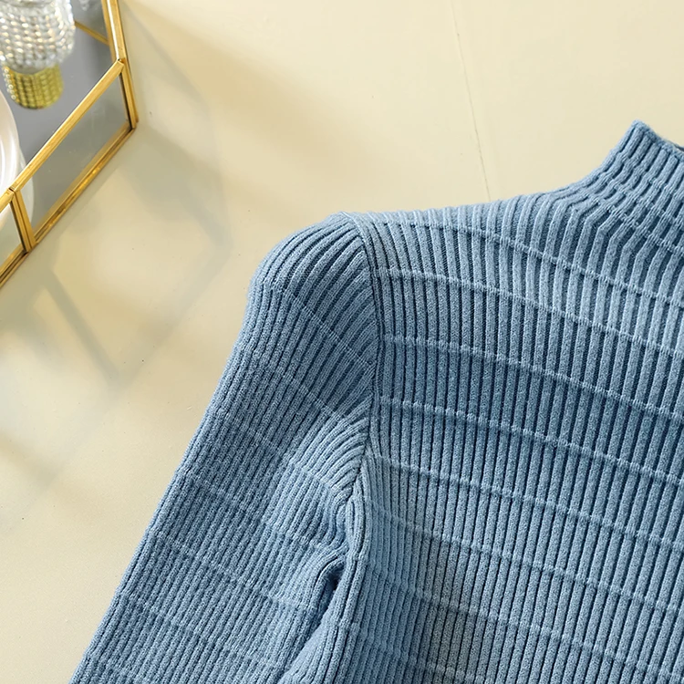 Женский пуловер свитер водолазка обтягивающий Повседневный базовый ребристый вязаный зимний Топ вязаный свитер женский 2019 трикотаж