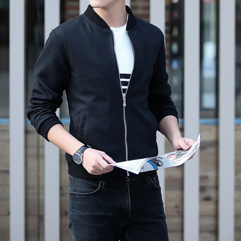 

Baseball Mens Jackets Blouson Homme Spring Autumn Blue Bomber Jacket Men Casacas Para Hombre Male Coat FYY561