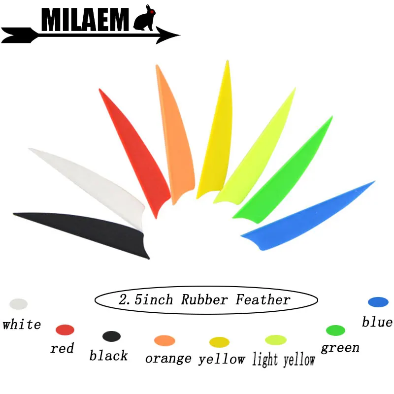 

50pcs Archery 2.5Inch Rubber Feather Arrow Fletching Vanes DIY Carbon Aluminum Fiberglass Arrow Shooting Hunting Accessories