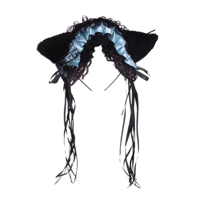 Cosplay&ware Women Ruffles Lace Headband Plush Cat Ears Ribbon Golden Bell Tassels Decor Lolita Cosplay Hair Hoop Lovely Pointed Fluffy -Zentai shop online H701d9a00152f4c39bc936149628ccbaeJ.jpg