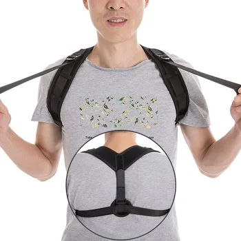 

Posture Orthosis relieves back pain Straighten adjustable Clavicle support Black portable Unisex