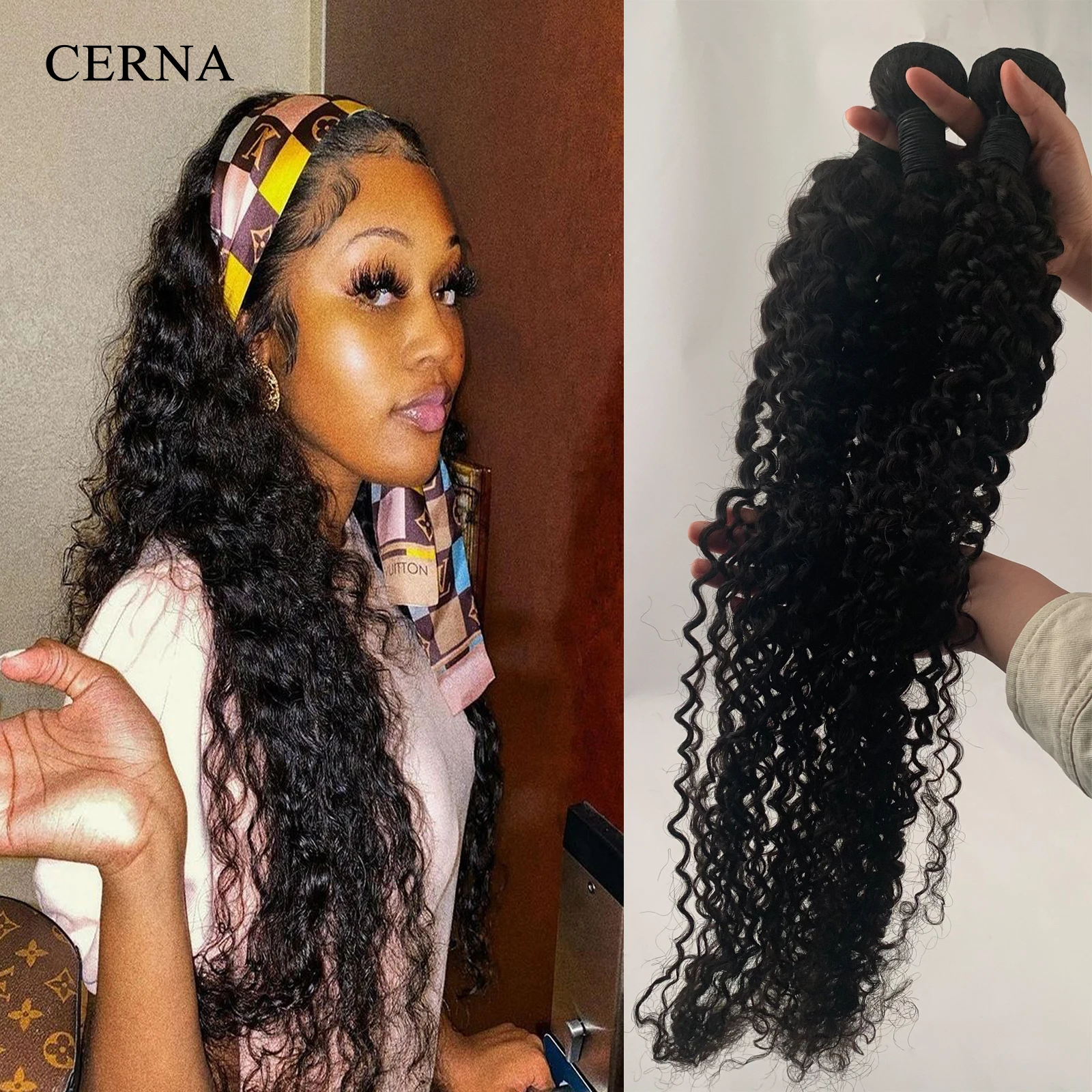 Cerna Water Wave 26 28 30 32 34 36 38 40 Hair Bundles 100% Unprocessed Human Raw Virgin Weave Extensions Wholesales | Шиньоны и парики
