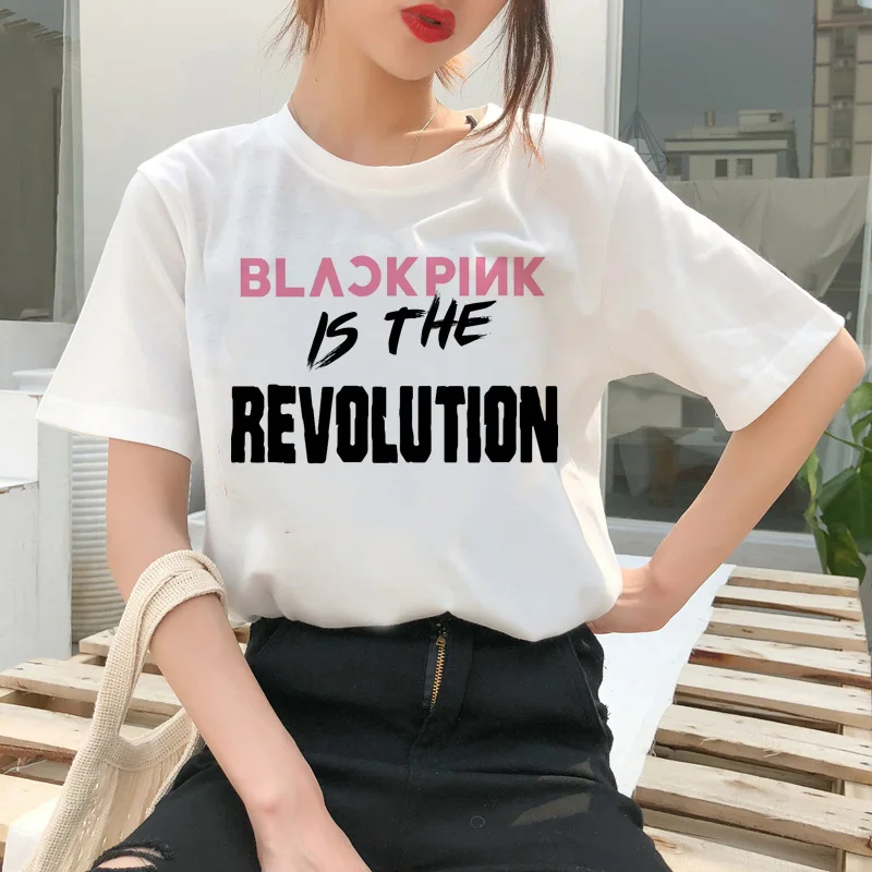 Blackpink Kill This Love Футболка Harajuku LISA JISOO JENNIE ROSE 90s мультяшная футболка женская модная футболка женская футболка Ullzang