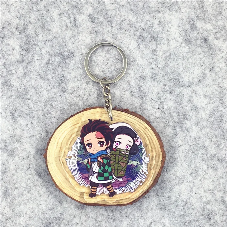 Demon Slayer Kimetsu no Yaiba аниме Kamado Tanjirou Nezuko Agatsuma Zenitsu Tomioka Giyuu Hashibira Inosuke акриловый брелок - Цвет: Цвет: желтый