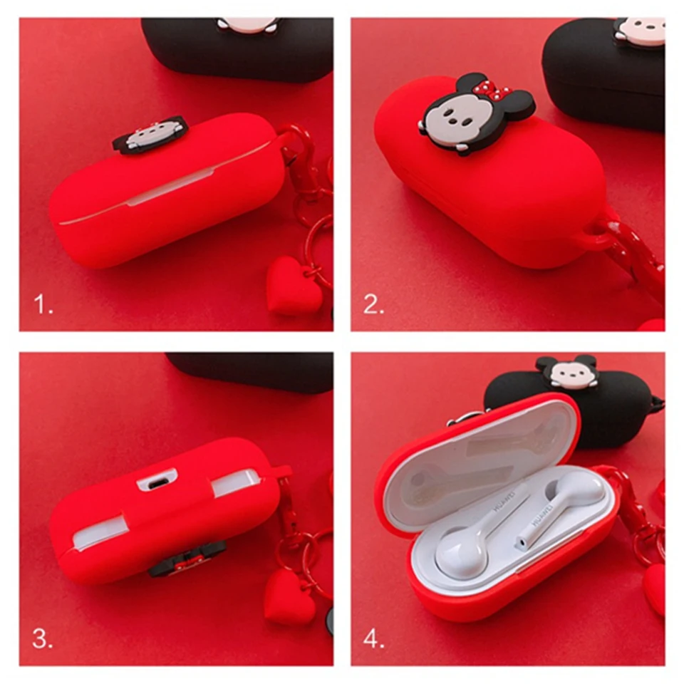 Милый DIY 3D Мягкий силиконовый чехол для huawei FreeBuds для Honor Flypods Lite Молодежная версия наушники защитный чехол Декор брелок