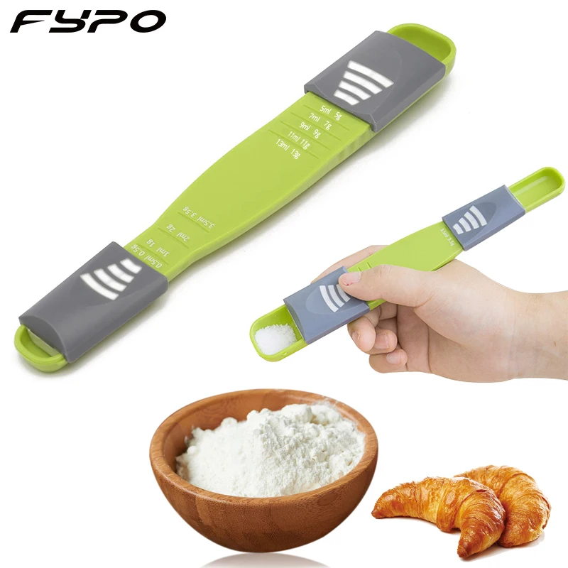 Fypo Eight Stalls Adjustable Kitchen Scale Measuring Spoons Measure cup Double End Metering Spoon baking tool Gadgets | Дом и сад