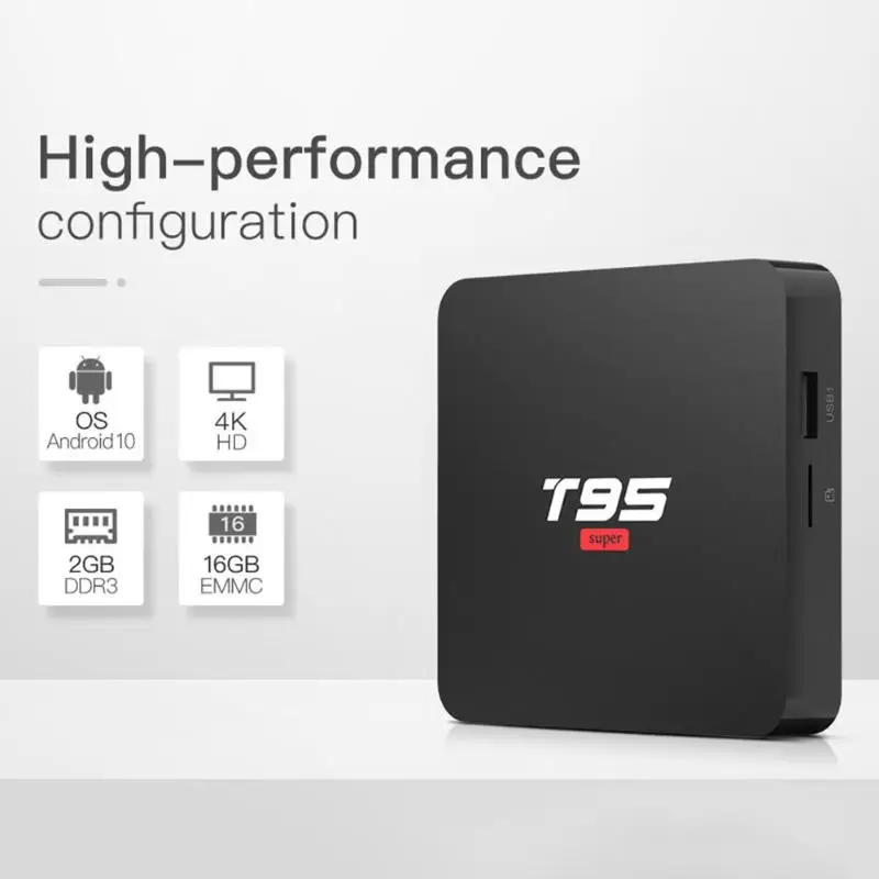 T95 супер Android 10,0 Allwinner H3 четырехъядерный 2G+ 16G WiFi 3D телеприставка