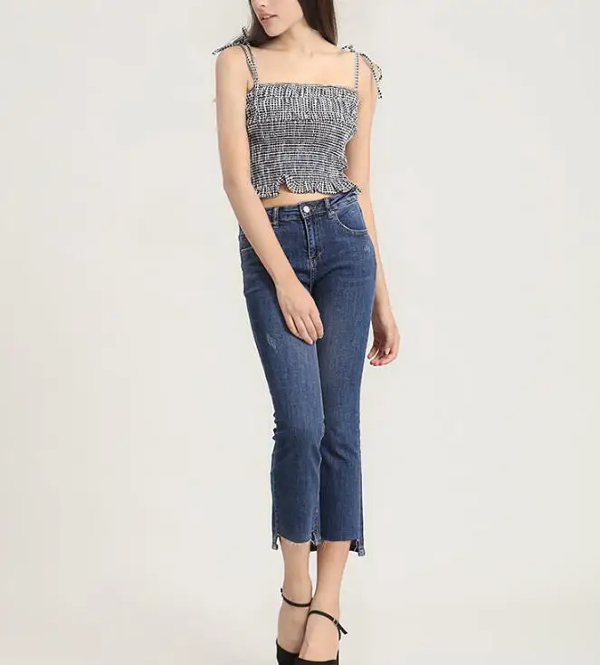 Женские узкие джинсы стрейч со средней талией винтажные Классические хлопковые