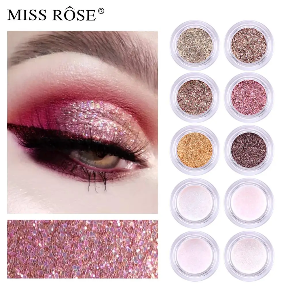 Miss rose прессованный блеск одиночный теней для век макияж водонепроницаемый