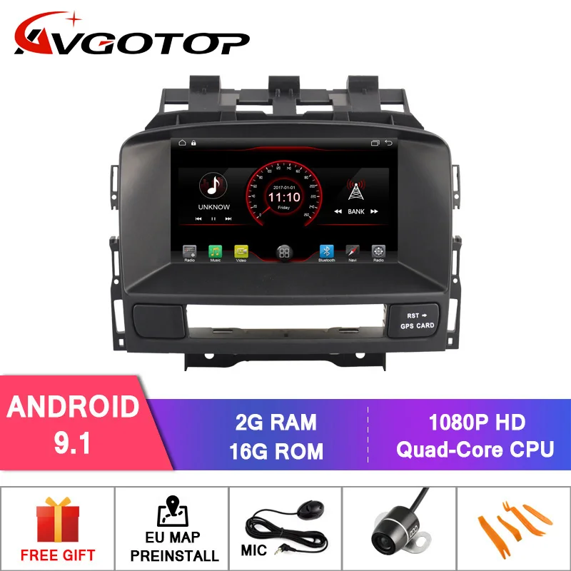 AVGOTOP Android 9 WINCE Bluetooth GPS Автомобильный радиоприёмник dvd-плеер для OPEL ASTRA J Автомобильный мультимедийный