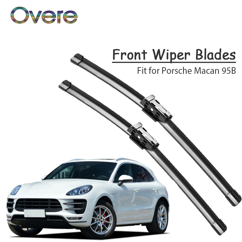 Overe 1Set Rubber Car Front Wiper Blade Kit For Porsche Macan 95B 2017