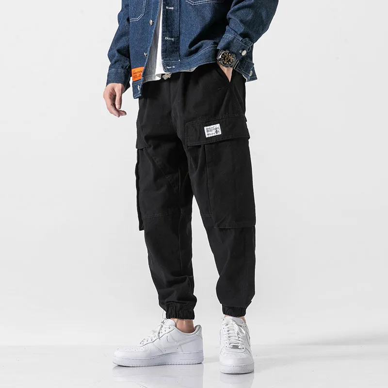 

City Where the Product Autumn New Style Three-Color Casual Ankle Banded Pants Multi-pockets Lace-up Bib Overall Men Trouser