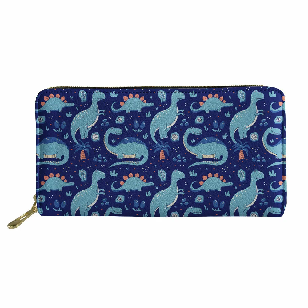 THIKIN кошелек с мультяшными динозаврами для кредитных карт, портативный кошелек из искусственной кожи, органайзер, милый кошелек для денег, Infantil Mochilas - Цвет: As Picture