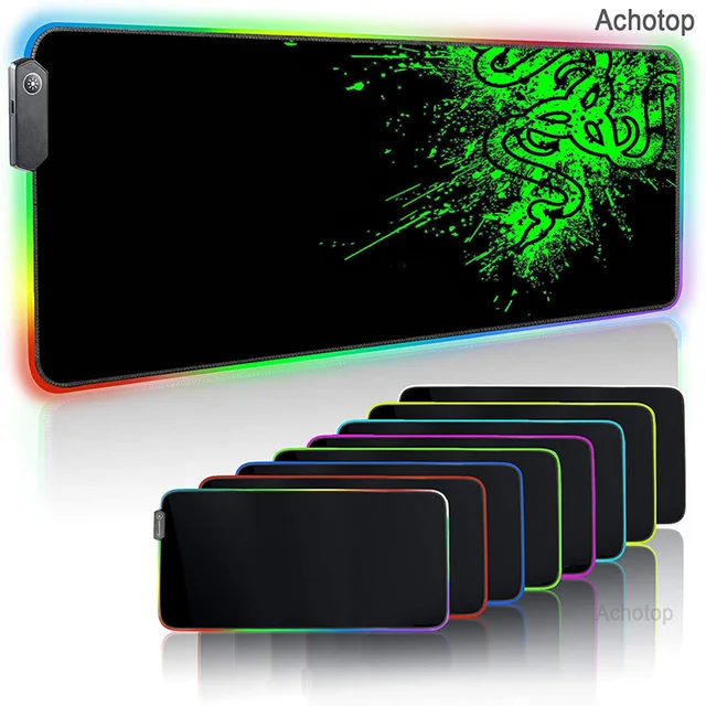 Large Office RGB LED Illumination Mouse Pad Mat Game Gamer Razer Gaming Mousepad Keyboard Compute Anime Desk Mat for CSGO 2