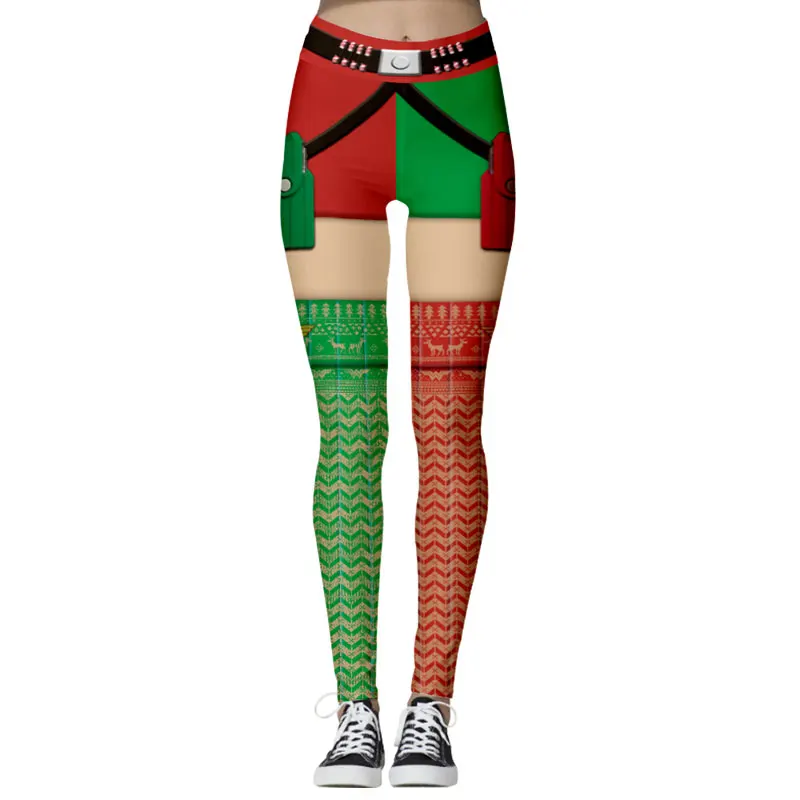 Jessingshow женские леггинсы рождественские Мультяшные 3D Леггинсы с принтом Леггинсы для девочек спортивные легинсы для фитнеса - Цвет: BFY012