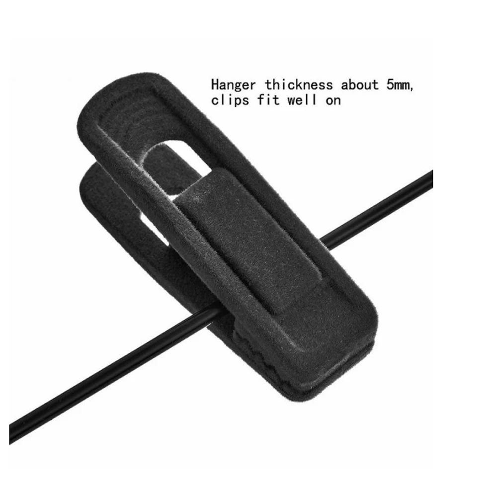 20 Pieces Velvet Hangers Clips Strong Finger Flocked Clip Use With Slim-line Clothes Windproof Hook Clothespins